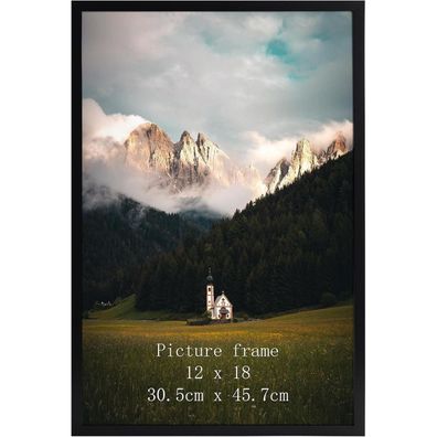 Giftgarden Bilderrahmen 30x45 cm Schwarz - Großer Posterrahmen für Wandmontage