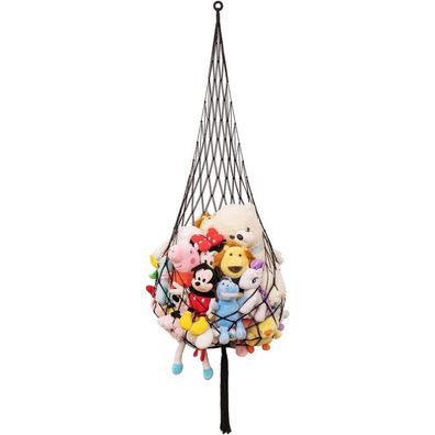 Amdermi Makramee Stofftier Hängematte, Boho Eck-Wandbehang Organizer für