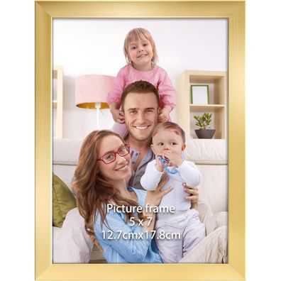 Giftgarden Gold Bilderrahmen 13x18 cm - Eleganter Kunststoff Fotorahmen für