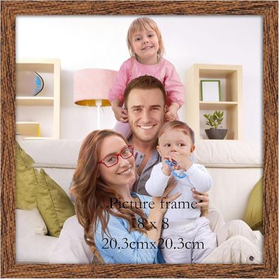 Giftgarden Walnussbraun Bilderrahmen 20x20 cm mit Holzmaserung - Wand- und