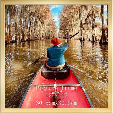 Giftgarden Gold Bilderrahmen 30x30 cm - Moderner quadratischer Fotorahmen für