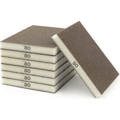 Stebruam 6 Stück Schleifschwämme 80 Körnung | Schleifpads für Holz, Metall