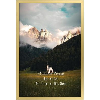 Giftgarden Gold Bilderrahmen 40x60 cm - Aluminium Rahmen für Fotos, Zertifikate