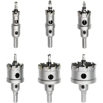 Meccion Hartmetall Lochsäge Bohrer Set (16-50mm) für Edelstahl, Eisen, Holz