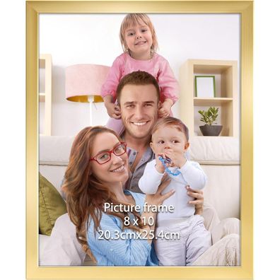 Giftgarden Gold Bilderrahmen 20x25 cm - Eleganter Kunststoff Fotorahmen für