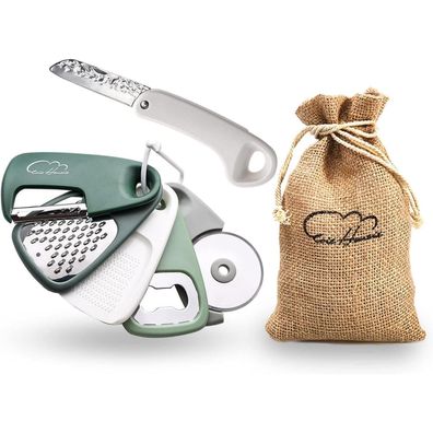 Esie Houzie 6-teiliges Küchenutensilien-Set, platzsparend, Edelstahl, für