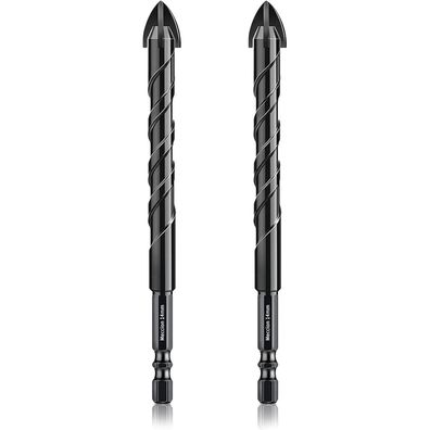 Meccion 2tlg. Fliesenbohrer Set 14mm Kreuz Wolframkarbid Bohrer für Fliesen