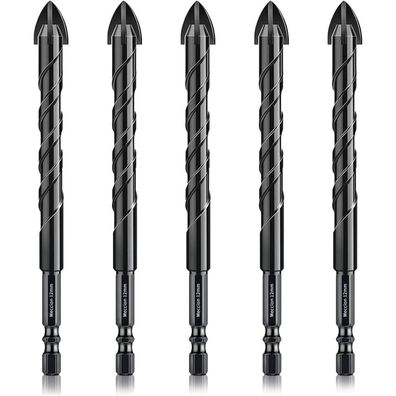 Meccion Fliesenbohrer Set 5tlg. 12mm Glasbohrer Professionell Kreuz