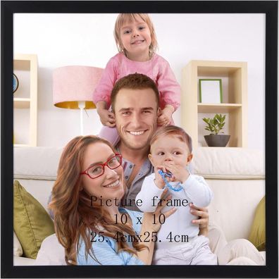 Giftgarden Bilderrahmen 25x25 cm Schwarz - Moderner quadratischer Fotorahmen