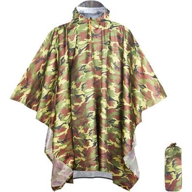 ANYOO Leichter Wasserdichter Regenponcho mit Kapuze - Multifunktional