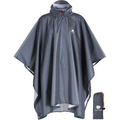 ANYOO Leichter Wasserdichter Regenponcho mit Kapuze, Ripstop, Atmungsaktiv