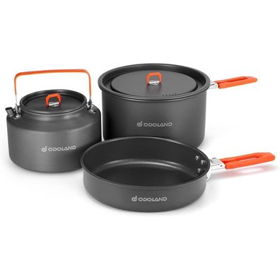 Odoland Camping Geschirr Set Outdoor Kochset für 4-5 Personen mit Topf