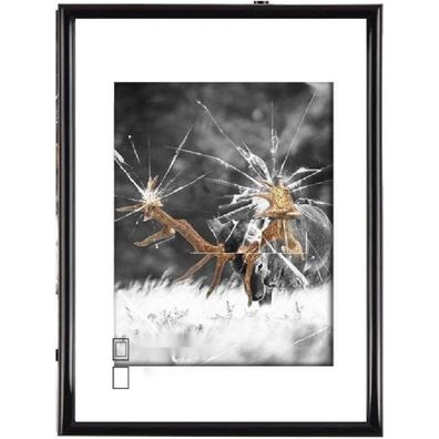 Dmyifan 5er Bilderrahmen Set 13x18 cm Schwarz mit Plexiglas, für Hoch- und