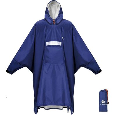 ANYOO Leichter Wasserdichter Regenponcho mit Ärmeln, Belüftet, Mehrzweck
