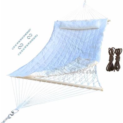 GOCAN Mesh Hängematte aus Baumwollseil mit Pad, Ketten, Haken, Baumgurten - für