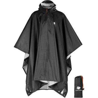 ANYOO Leichter Wasserdichter Regenponcho, atmungsaktiv, faltbar, Ripstop