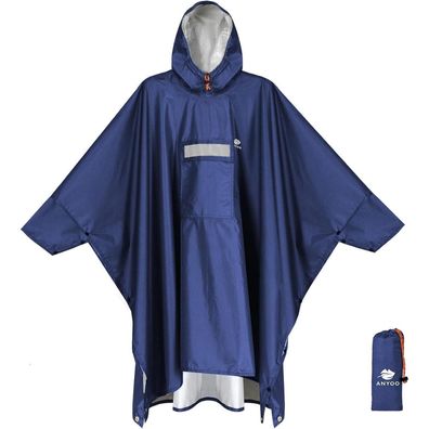 ANYOO Leichter Wasserdichter Regenponcho mit Ärmeln, Belüftet, Mehrzweck
