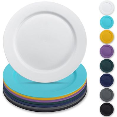 Berglander Kunststoff Teller Set (8 Stück, 25cm) - Mehrweg, flach, für Picknick