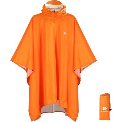 ANYOO Leichter Wasserdichter Regenponcho mit Kapuze, Ripstop, Atmungsaktiv
