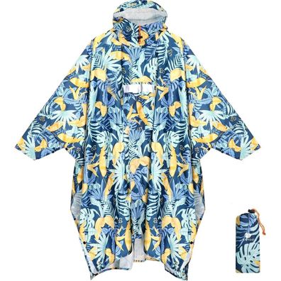 ANYOO Leichter Wasserdichter Regenponcho mit Ärmeln, Belüftet, Mehrzweck