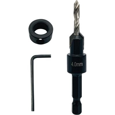 Nortools TCT Holzsenker mit Pilotbohrer, 4 mm, 1/4" Schnellwechselschaft