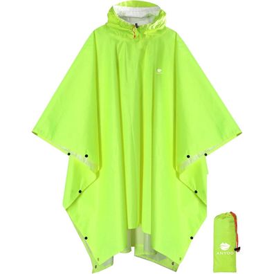 ANYOO Leichter Wasserdichter Regenponcho mit Kapuze, atmungsaktiv, faltbar
