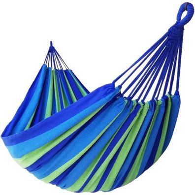 GOCAN Brasilianische Doppelhängematte XXXL (Blau/Grün) - Extra groß, 300 kg