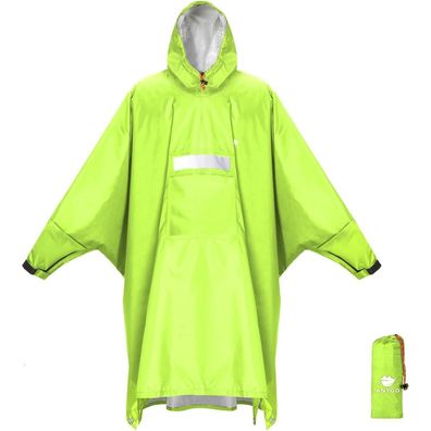 ANYOO Leichter Wasserdichter Regenponcho mit Ärmeln und Kapuze für Camping