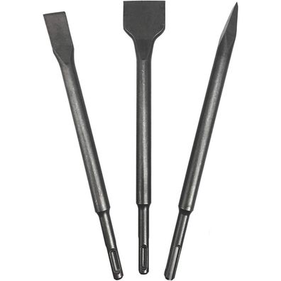 Nortools SDS-Plus Meißel Set 3-teilig (Spitz, Flach, Spaten) aus 40Cr Stahl für