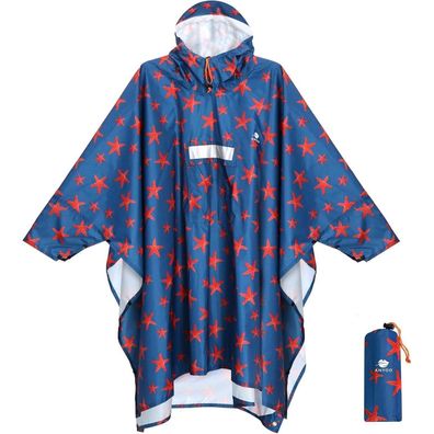 ANYOO Leichter Wasserdichter Regenponcho mit Ärmeln, Belüftet, Mehrzweck