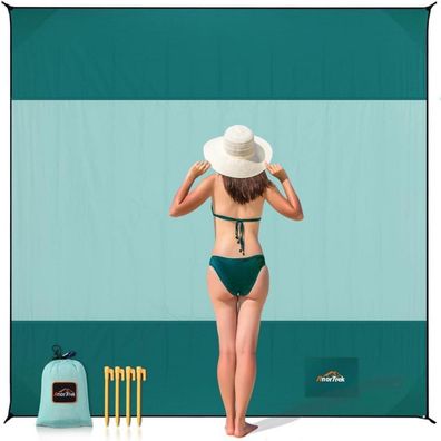 AnorTrek Sandfreie Stranddecke XXL 300x300cm - Ultraleicht, Schnelltrocknend