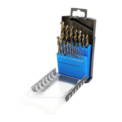 Nortools 19tlg HSS M35 Cobalt Metallbohrer Set, DIN338, 1-10mm, 135° Split Point
