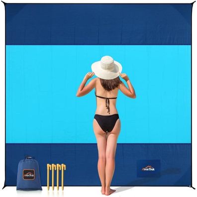 AnorTrek Sandfreie Stranddecke XXL 300x300cm - Ultraleicht, Schnelltrocknend