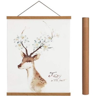 Sanauto Magnetische Posterleiste aus Teakholz, 84cm - Einfache Aufhängung für