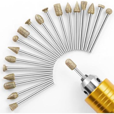 shengbenhao Diamond Schleifstifte Set, 20 Stück Rotationsfräser mit 1/8 Zoll
