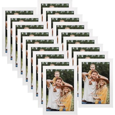 Hoikwo 18er Bilderrahmen Set 10x15 cm Weiß - Collage für Wohnzimmer, Büro