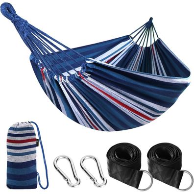 ANYOO Hängematte Outdoor Baumwolle, robust & tragbar mit baumfreundlichen