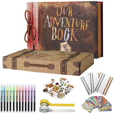 Vienrose Our Adventure Book Fotoalbum zum Selbstgestalten - Scrapbook Kit mit