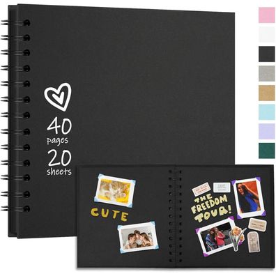 Vienrose DIY Fotoalbum 20,5x20,5 cm, Hardcover Spiralalbum mit 40 Seiten