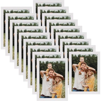 Hoikwo 18er Bilderrahmen Set 13x18 cm Weiß - Collage für Wand & Tisch