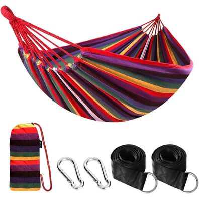 ANYOO Hängematte aus Baumwolle mit Baumgurten und Reisetasche für Garten