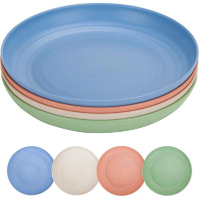 CSYY 4er Set 10 Zoll Campingteller, unzerbrechliche tiefe Essteller aus PP