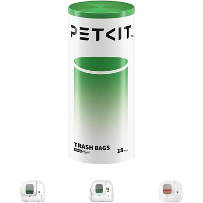 PETKIT Katzentoilettenbeutel mit Zugbändern, 1 Rolle (18 Stück), kratzfest, für