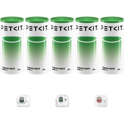 PETKIT Katzentoilettenbeutel mit Zugbändern, 90 Stück (5 Rollen) für Pura MAX 2