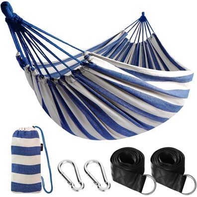 ANYOO Hängematte aus Baumwolle für Outdoor & Indoor - Bequem, robust & tragbar