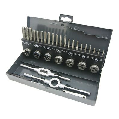 Nortools 32tlg HSS Gewindebohrer & Matrizen Set M3-M12 mit Metallgehäuse