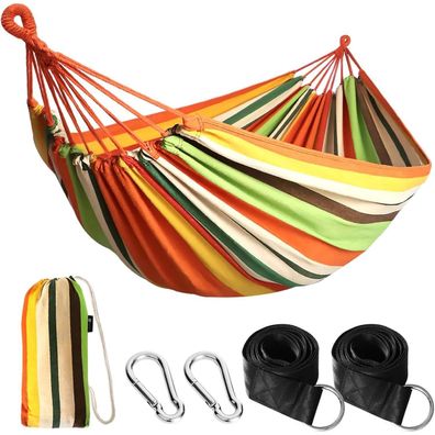 ANYOO Hängematte Outdoor Baumwolle - Bequem, Robust & Tragbar mit Baumgurten