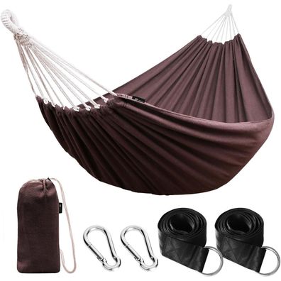 ANYOO Hängematte aus Baumwolle mit baumfreundlichen Gurten und Reisetasche