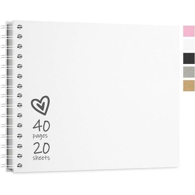 Vienrose Scrapbook 28,5x20,5 cm, 40 Seiten Hardcover Spiralalbum zum Einkleben