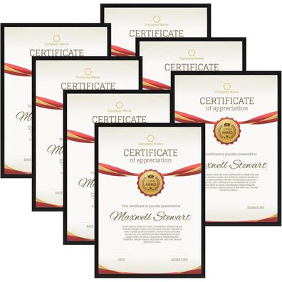 Giftgarden 7er-Set Bilderrahmen A3 Schwarz (29,7x42 cm) - Nur für Wandmontage